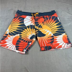 Billabong Airlite Sundays Board Shorts Mens 36 Orange Navy Sunburst Swim Trunks